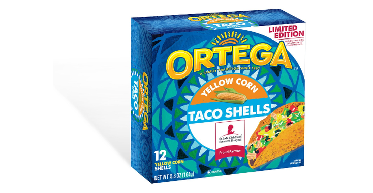 Ortega taco shells featuring art from St. Jude's patient Victoria Ortega taco shells featuring art from St. Jude's patient Victoria