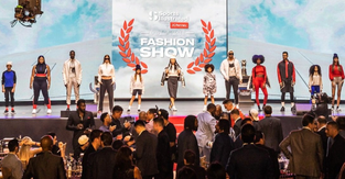 A scene from the Sports Illustrated Awards halftime fashion show on December 7, showcasing the collection