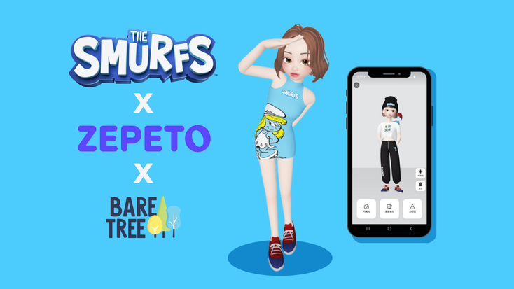 Promotional image for The Smurfs in ZEPETO.