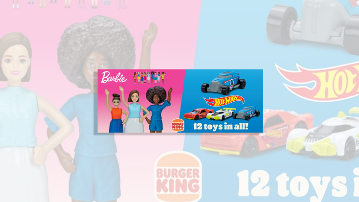 The Barbie and Hot Wheels toys available in Burger King kids meals.