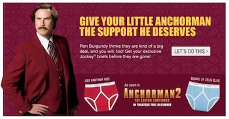 Jockey Supports Anchorman 2 Jockey Supports Anchorman 2