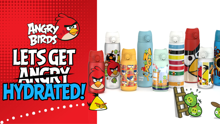 Angry Birds eco-friendly water bottles.