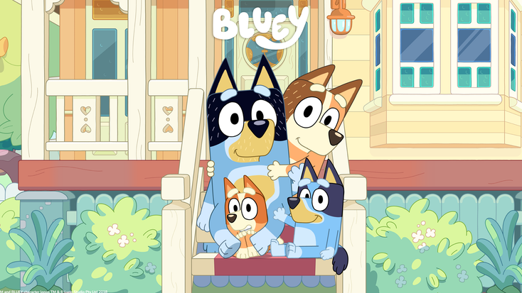 "Bluey" characters. 