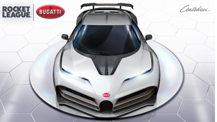 The Bugatti Centodieci car as featured in “Rocket League.”