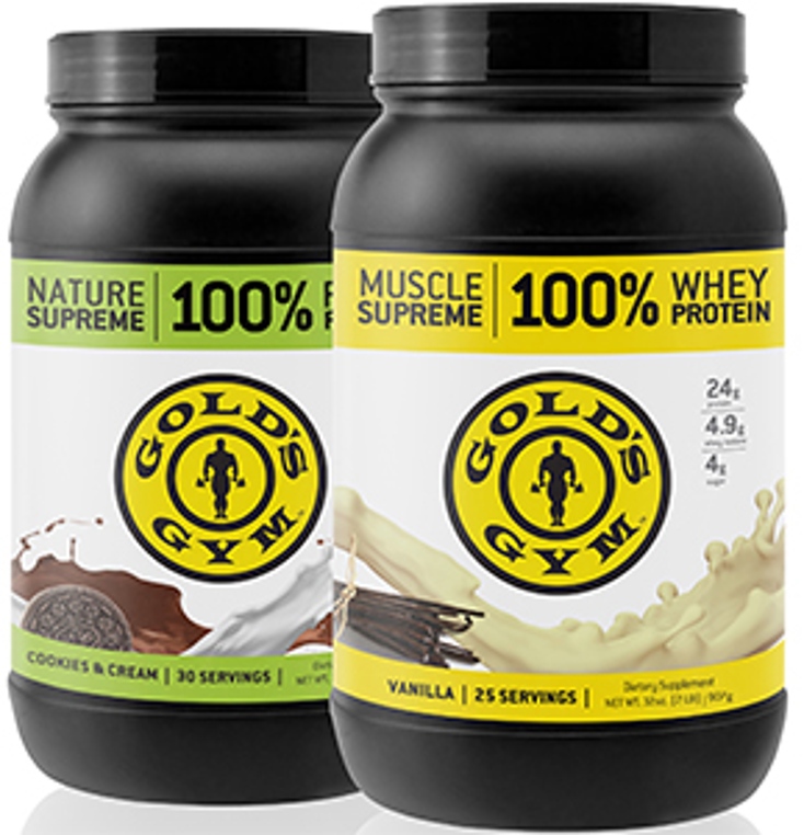Gold’s Gym Lifts Appliances, Protein Powders