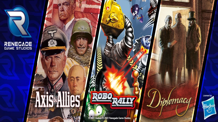 The four games featured in the Renegade x Hasbro licensing agreement.