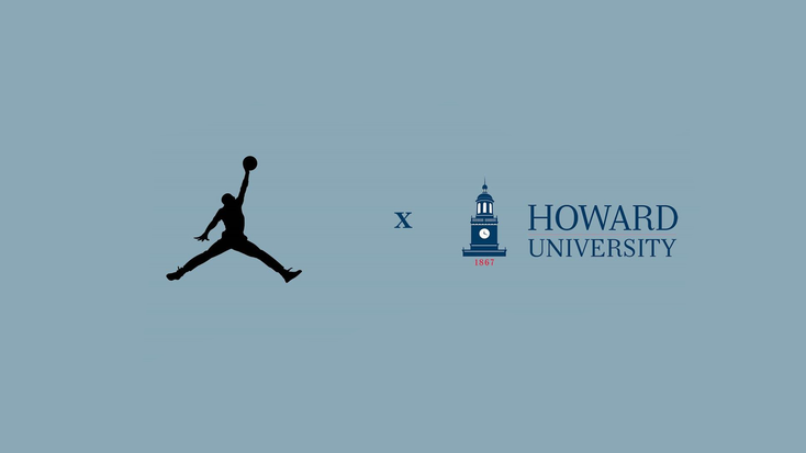 Jordan Brand and Howard University logos.