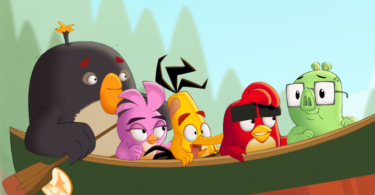A scene from the new Angry Birds Netflix series. A scene from the new Angry Birds Netflix series.
