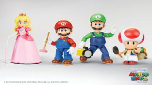 Super Mario posable figures. 