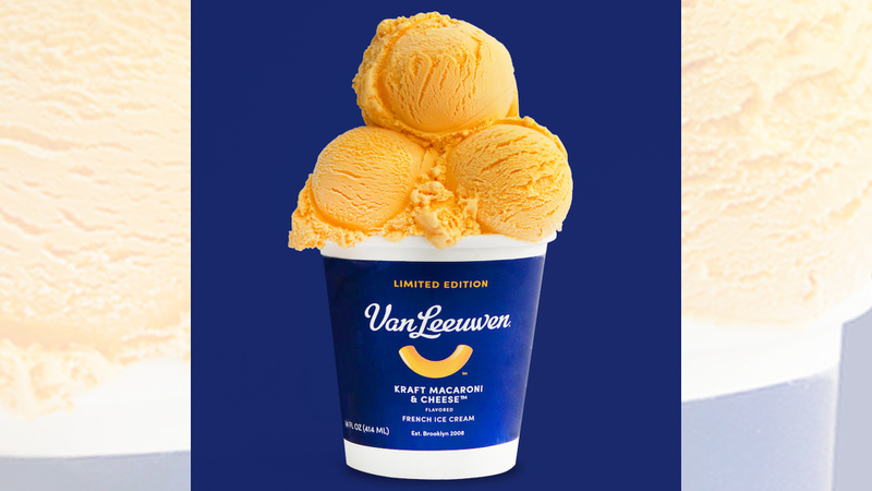 Van Leeuwen Kraft Mac & Cheese ice cream. Van Leeuwen Kraft Mac & Cheese ice cream.