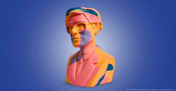An Andy Warhol bust made by Kidrobot An Andy Warhol bust made by Kidrobot