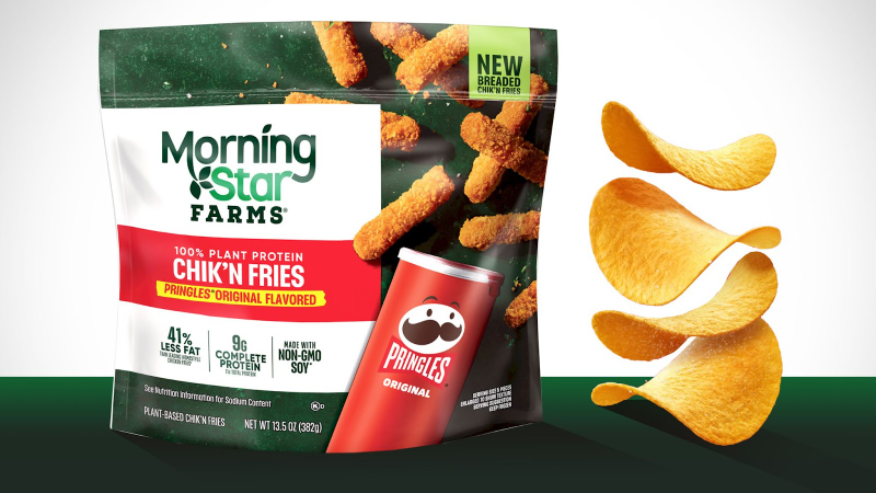MorningStar Farms Chik’n Fries Pringles flavors.