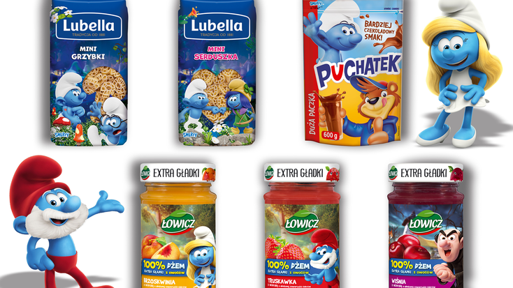 Smurfs-branded products by Maspex.
