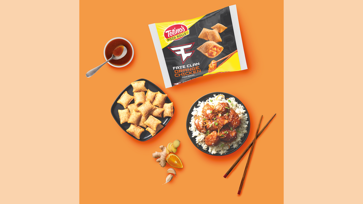 Orange chicken pizza roll