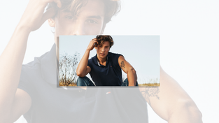 Shawn Mendes in a promotional image for the "Play it Forward" campaign.
