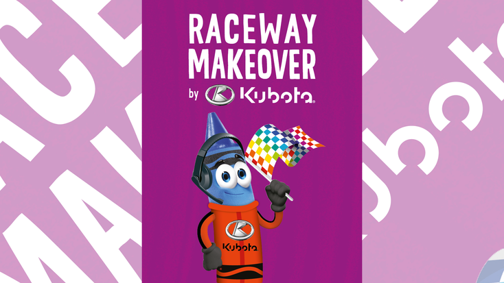 Promotional image for “Raceway Makeover by Kubota.”