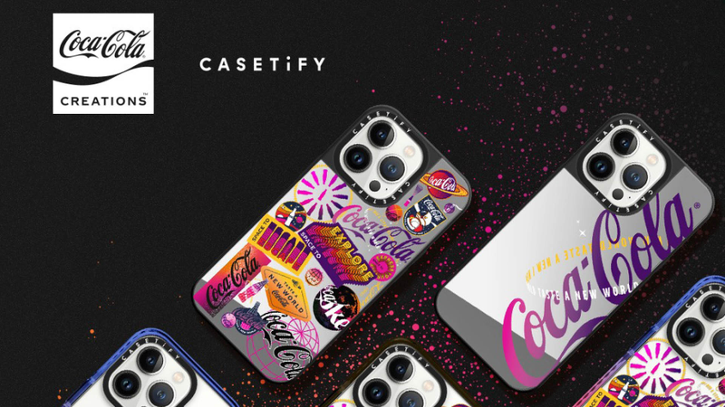 Coca-Cola and CASETiFY phone cases. Coca-Cola and CASETiFY phone cases.
