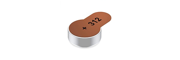 Image of brown hearing aid battery size 312.