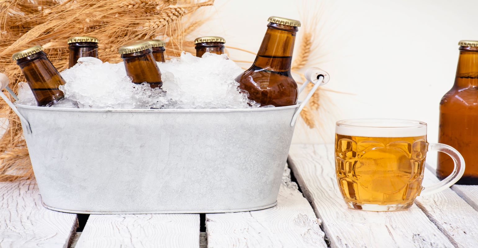 Cold Beers in Bucket Royalty-Free Stock Photo