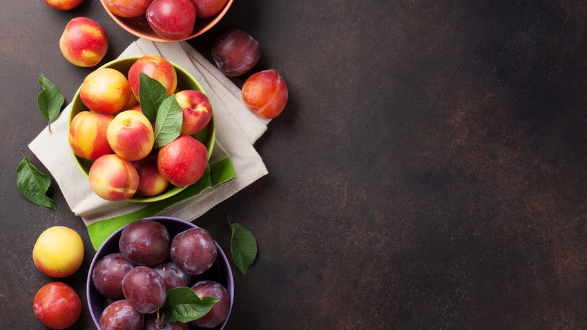 nectarines, peaches and plums