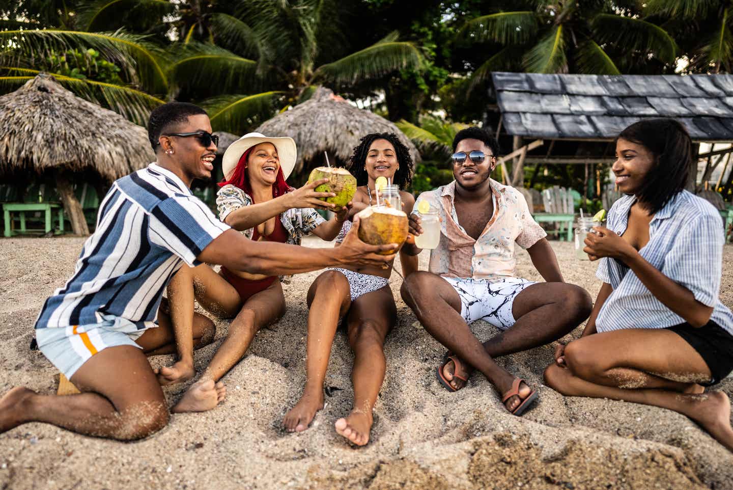 Karibik Sprache: Freunde am Strand
