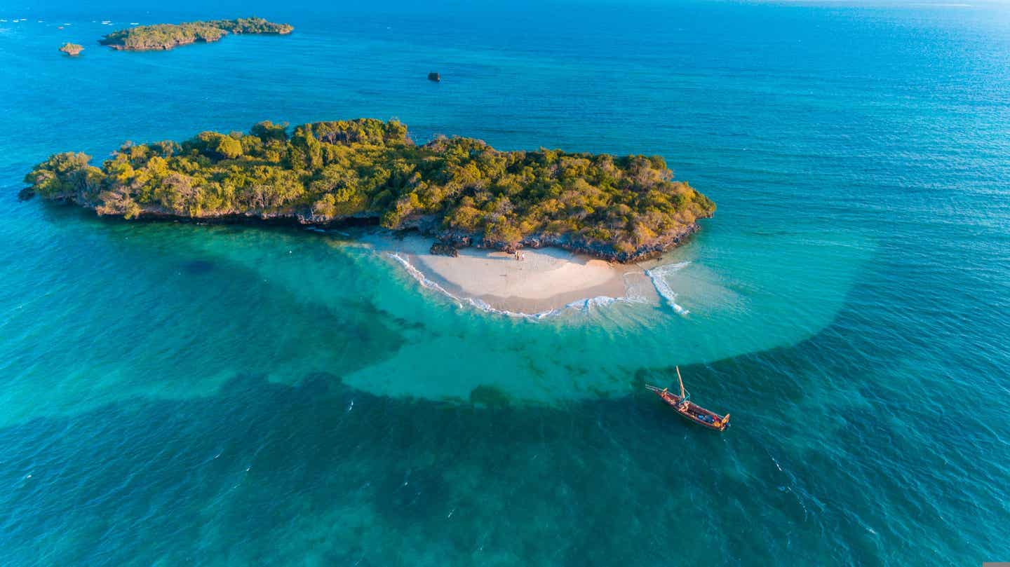 Sansibar Sehenswürdigkeiten: Insel aus der Luft fotografiert