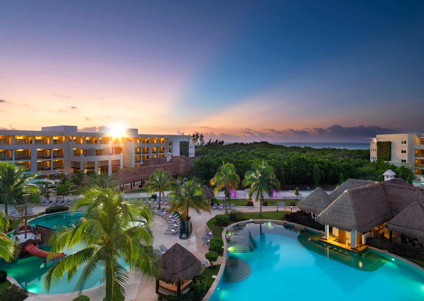 Paradisus Playa Del Carmen Paradisus Playa Del Carmen Poollandschaft bei Sonnenuntergang