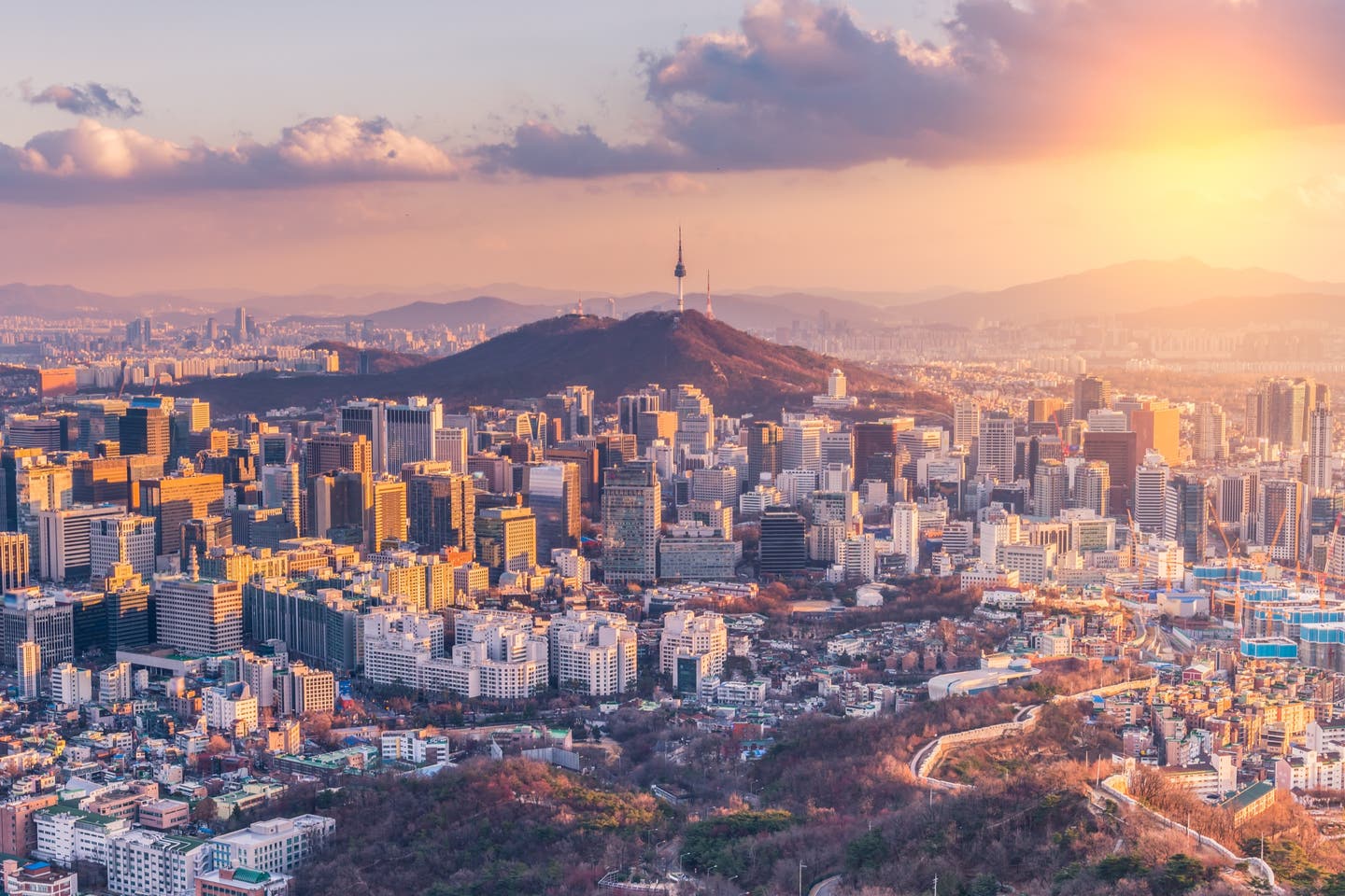 Sonnenuntergang Skyline Seoul