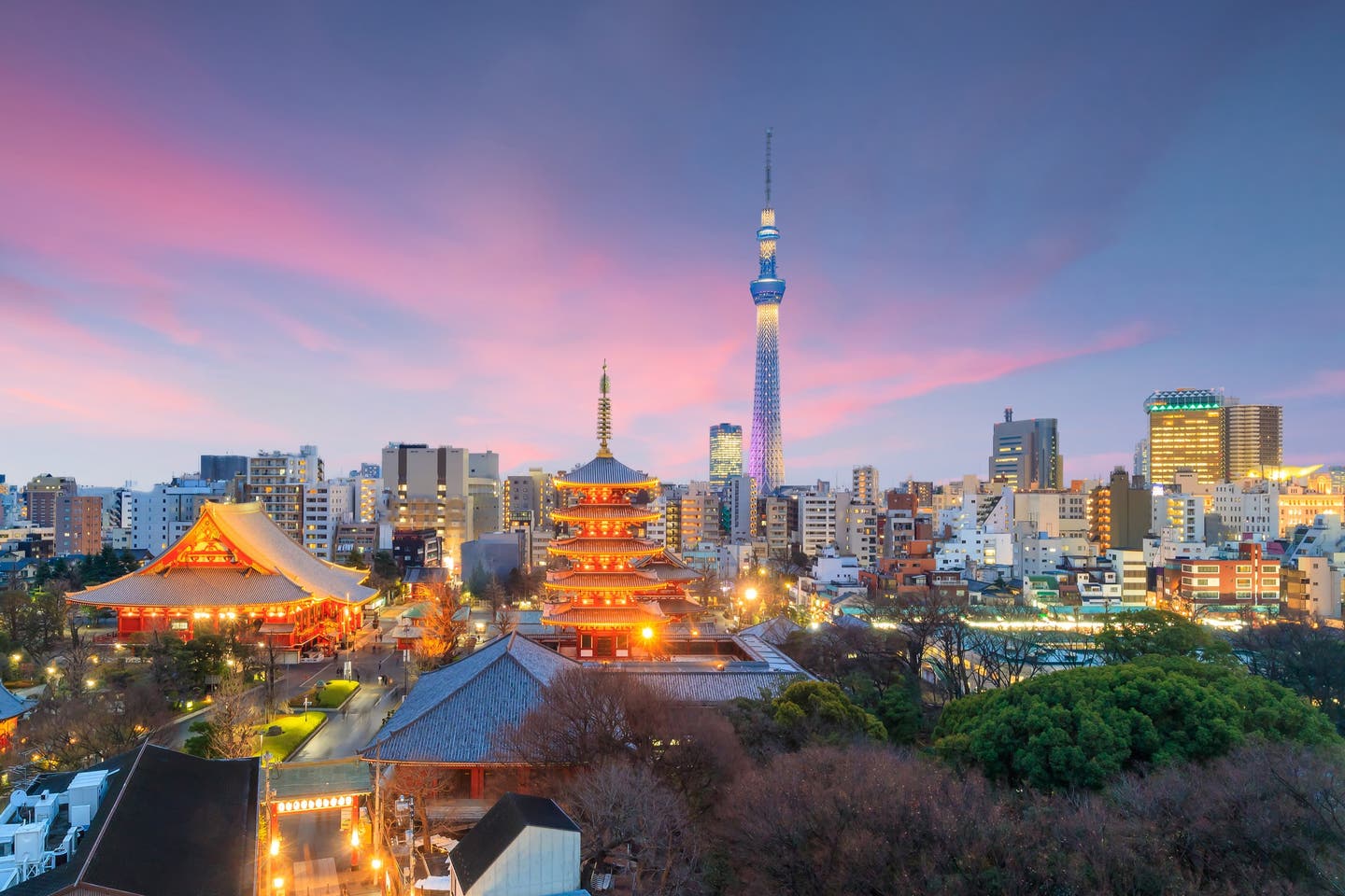 Japan Tokyo Skyline bei Sonnenuntergang