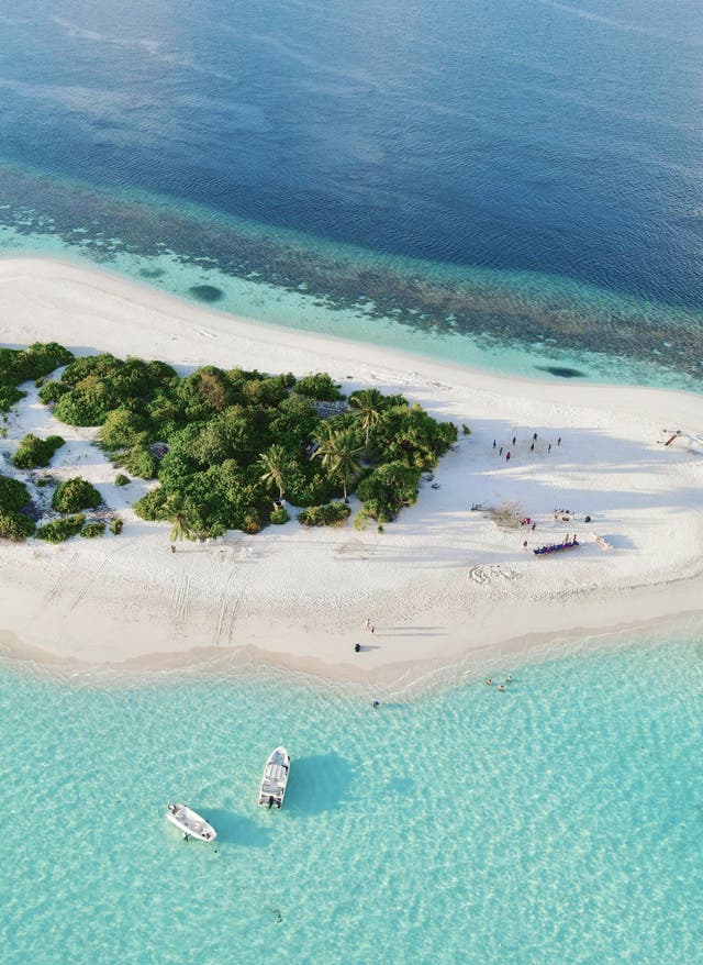 Zu den Angeboten Luftaufnahme einer Insel auf den Malediven