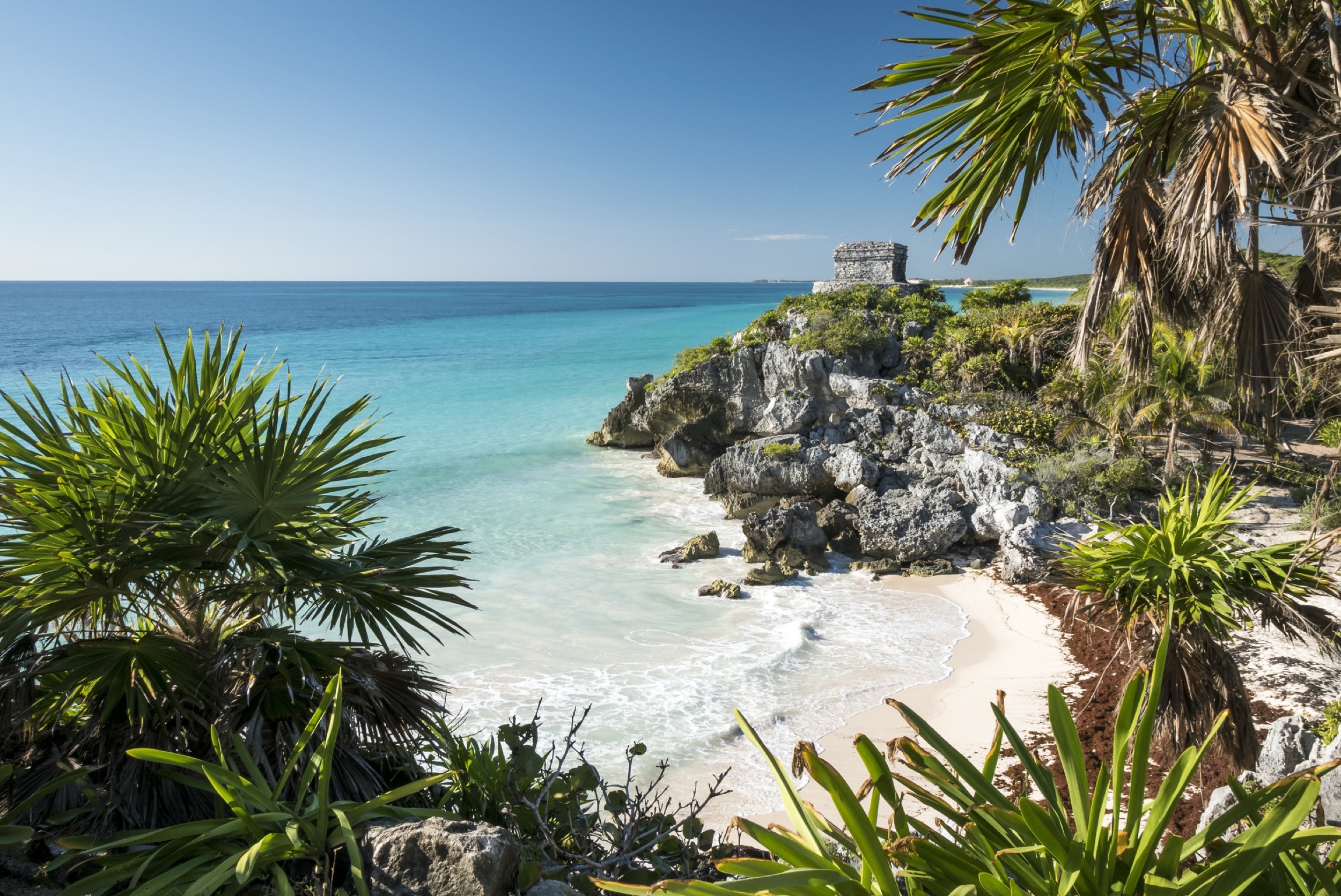 Mexiko Tulum Strand mit Ruine