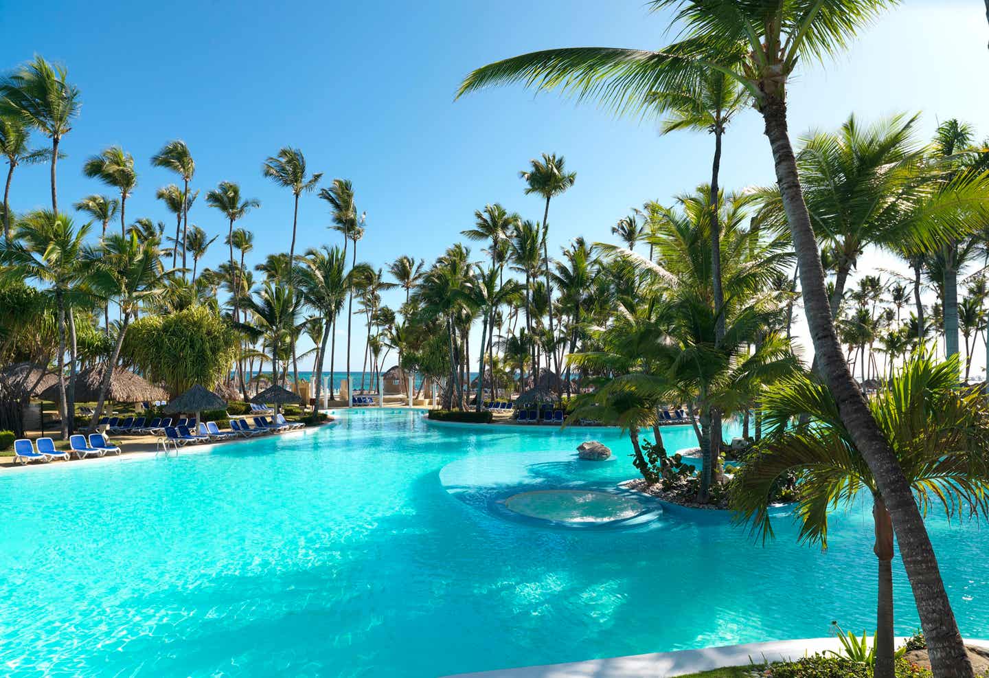 Melia Caribe Beach Melia Pool mit Palmen
