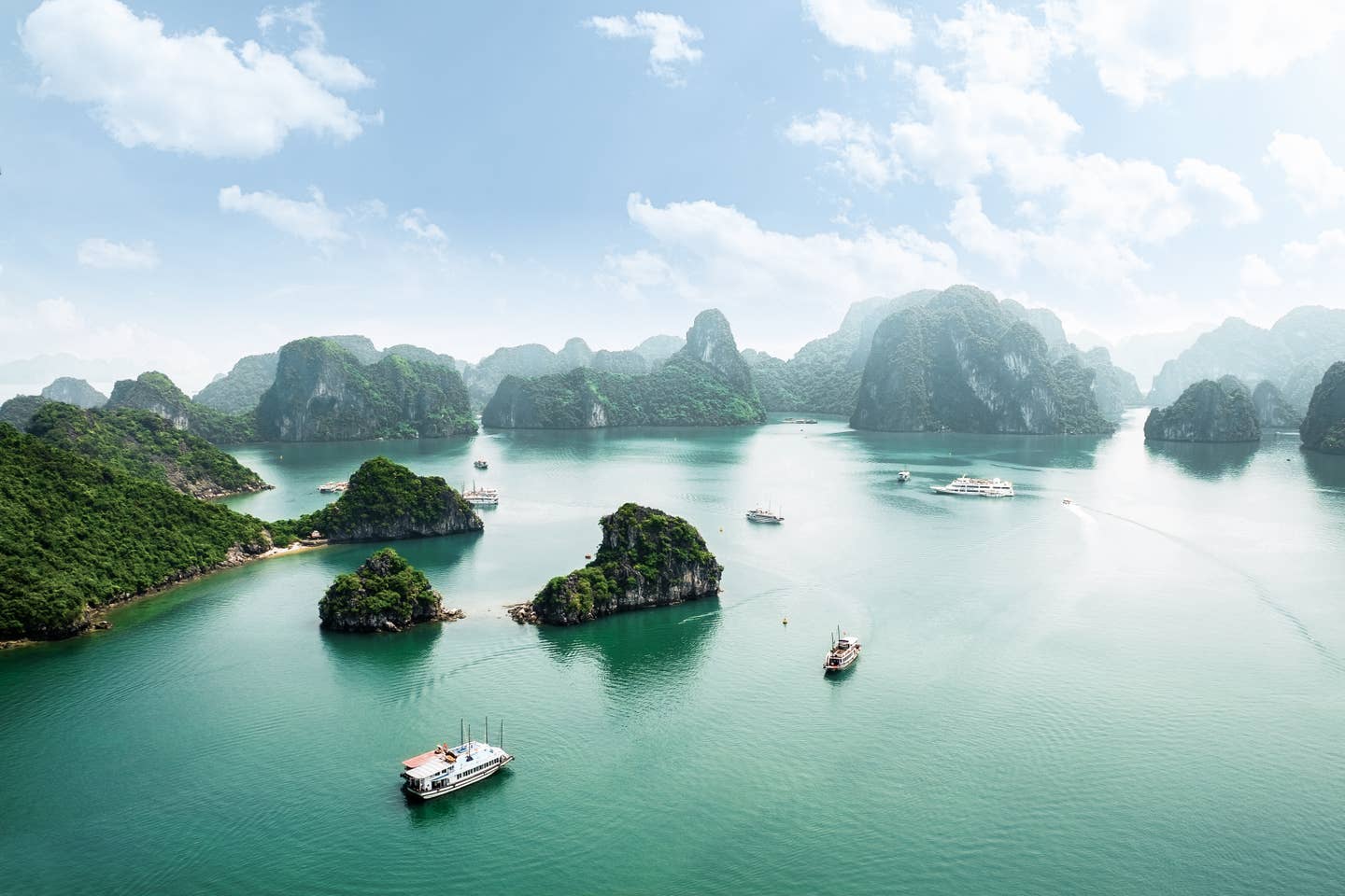 Luftaufnahme Halong Bucht in Vietnam