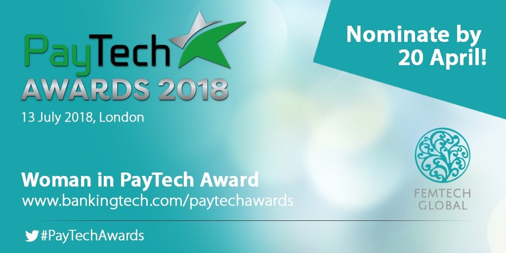 PayTech Awards 2018: Woman in PayTech Award
