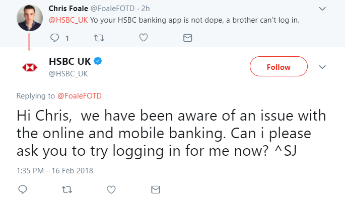 HSBC online and mobile banking goes down