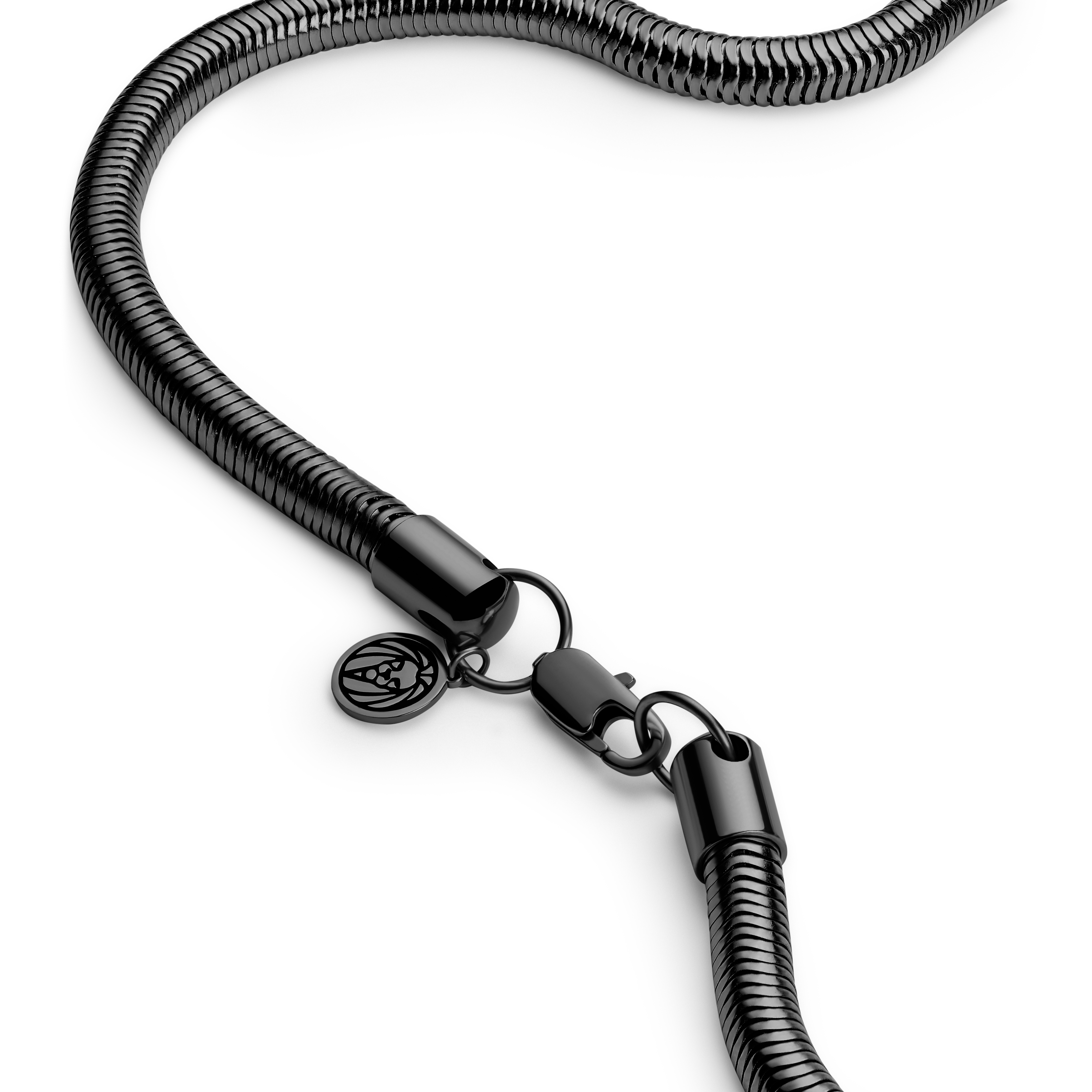 Essentials | 1/5" (5 mm) Gunmetal Black Snake Chain Necklace - 3