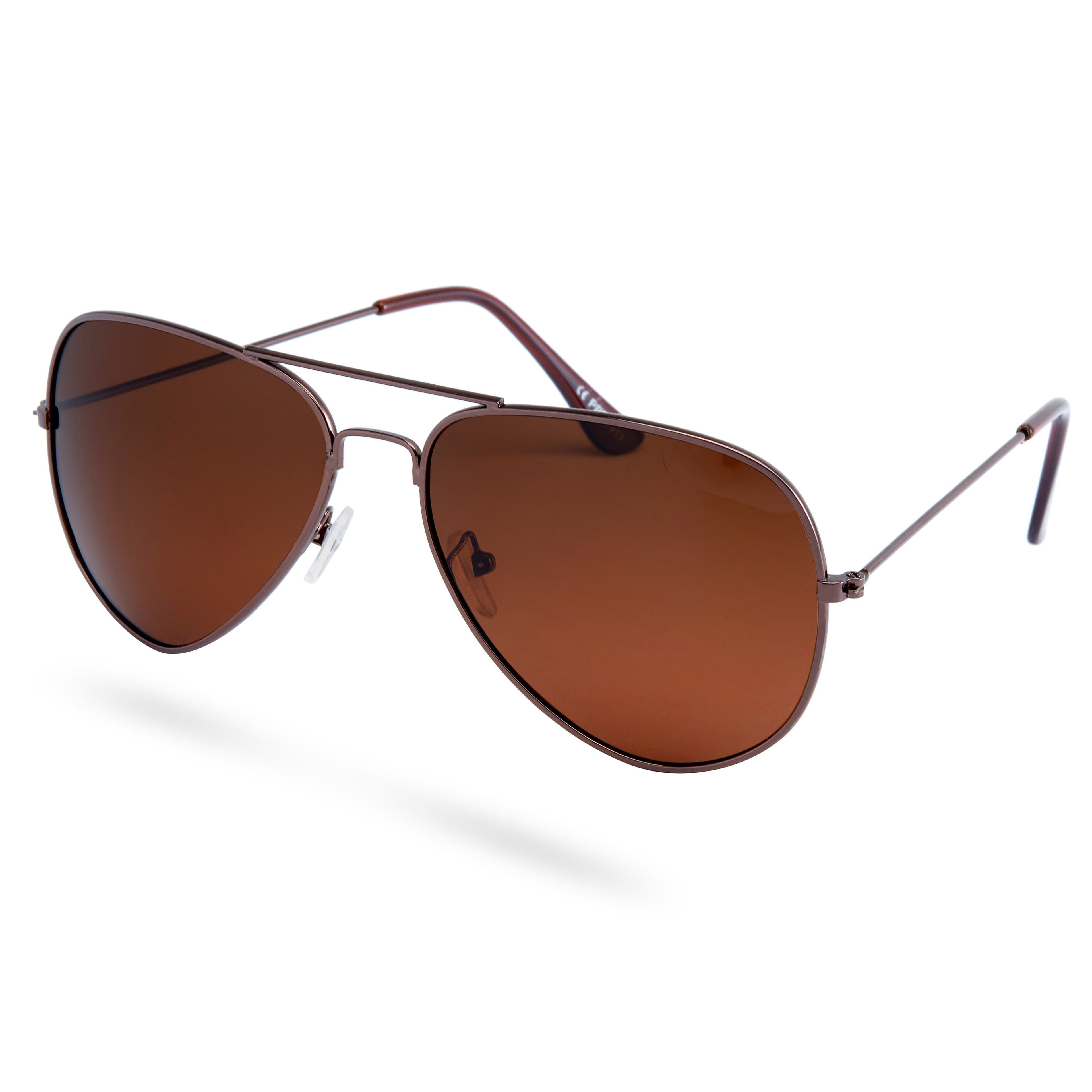 Поляризирани авиаторски слънчеви очила в кафяво