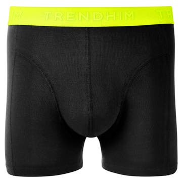 FlexFeel | Черни памучни боксерки с неоново жълт колан FlexFeel | Черни памучни боксерки с неоново жълт колан