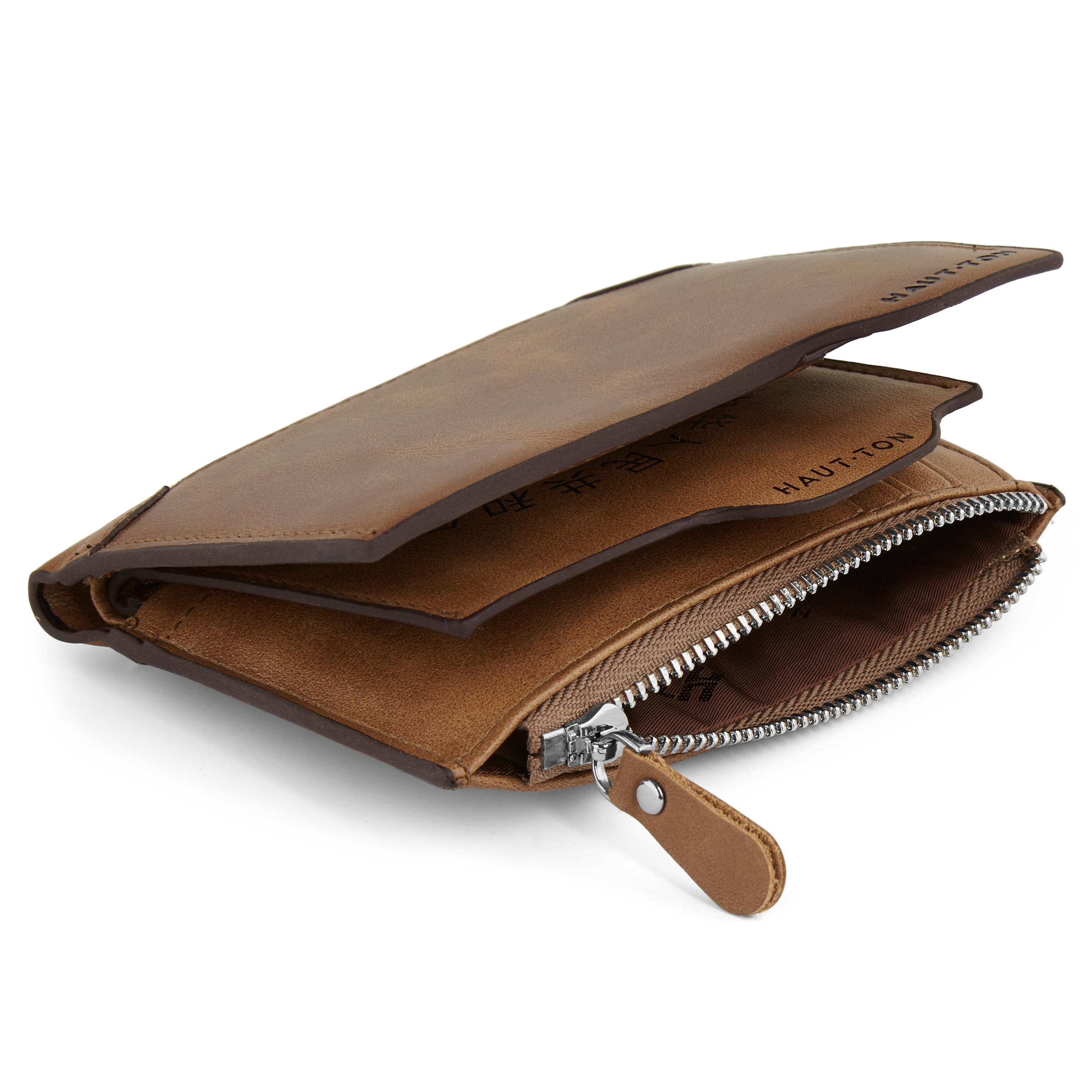 Cartera japonesa de cuero marrón claro - 6