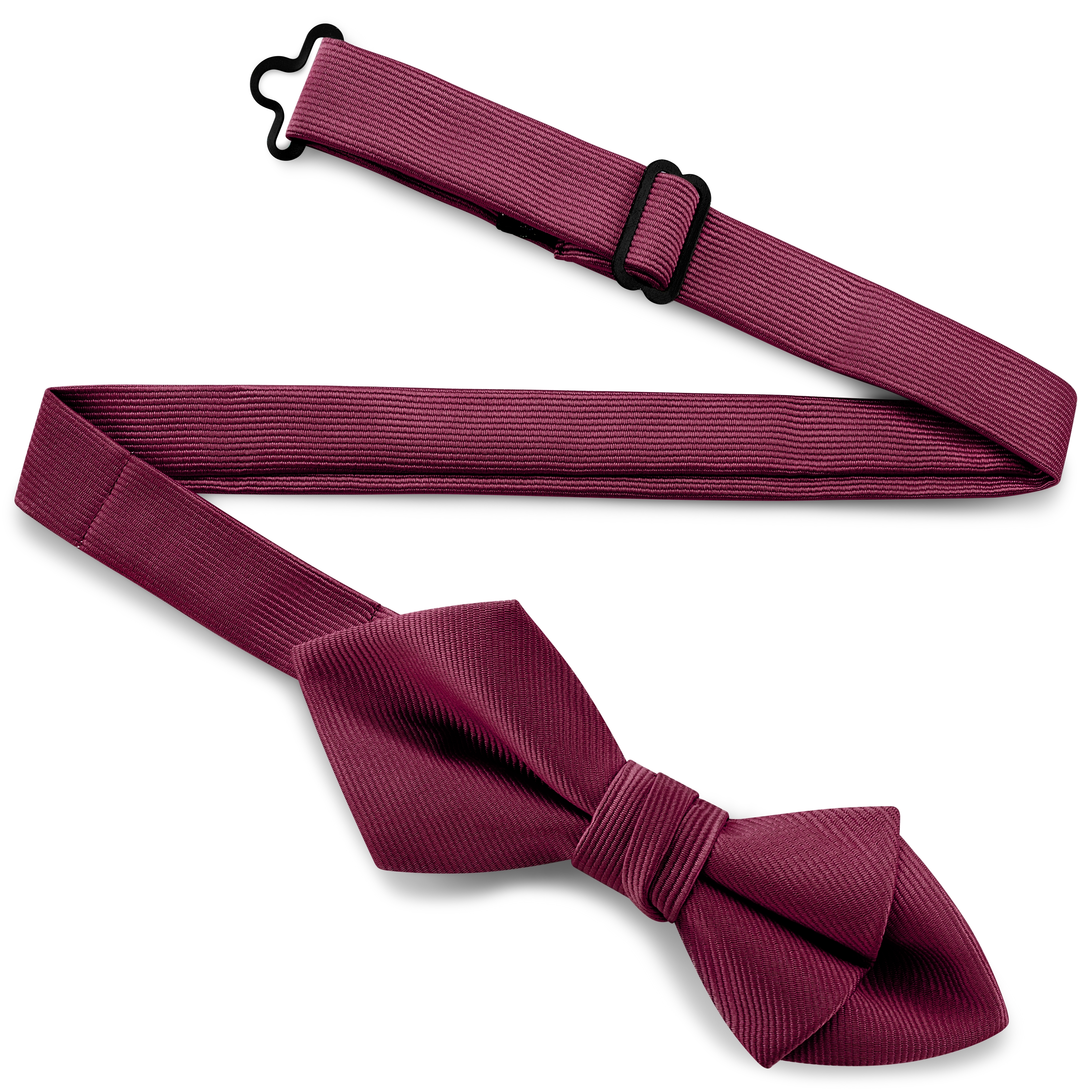 Burgundy Pre-Tied Grosgrain Diamond Tip Bow Tie - 2