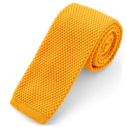 Cravatta gialla lavorata a maglia 