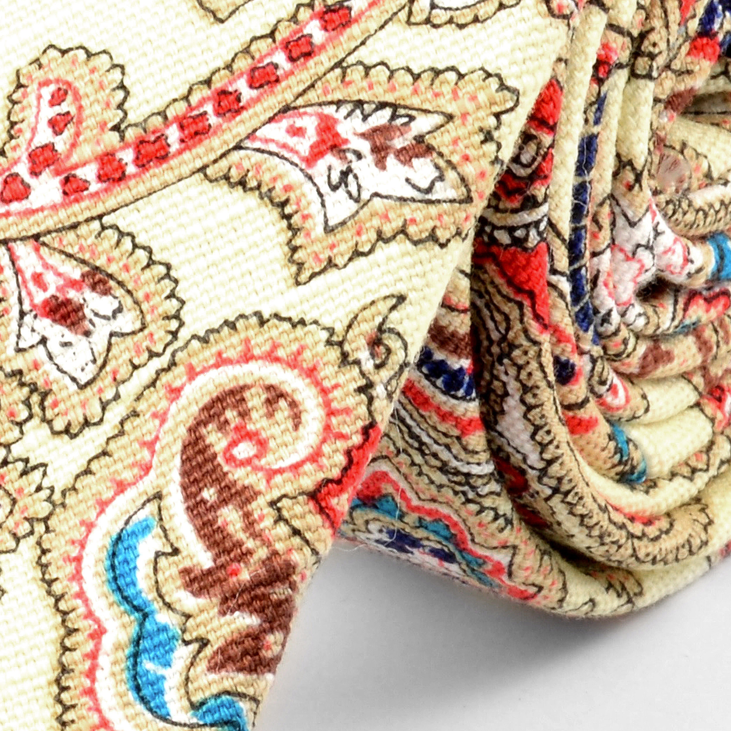 Krémová kravata s barevným Paisley vzorem - 2