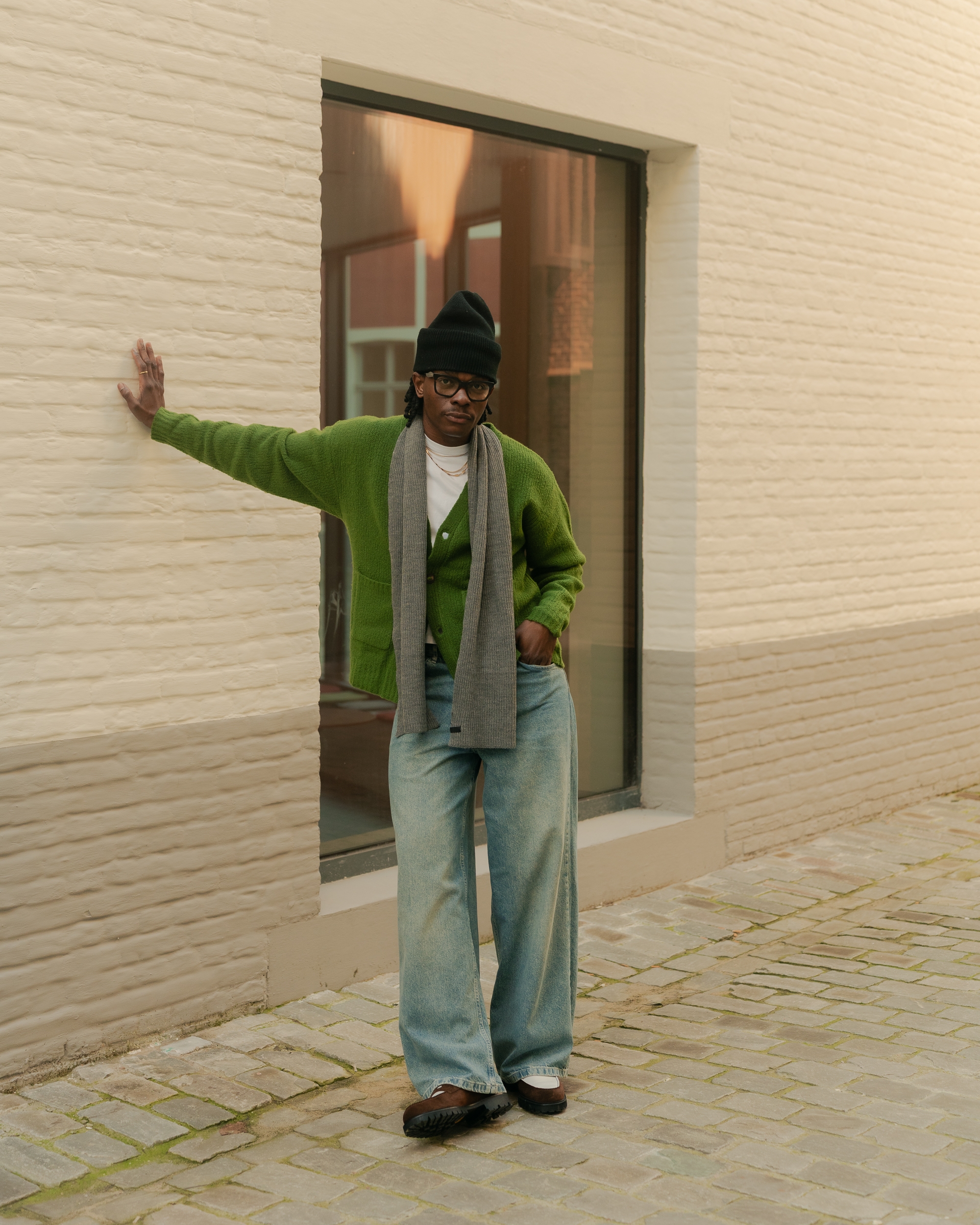 Kyler Kite | ダークグレー オーガニックコットン スカーフ - 3