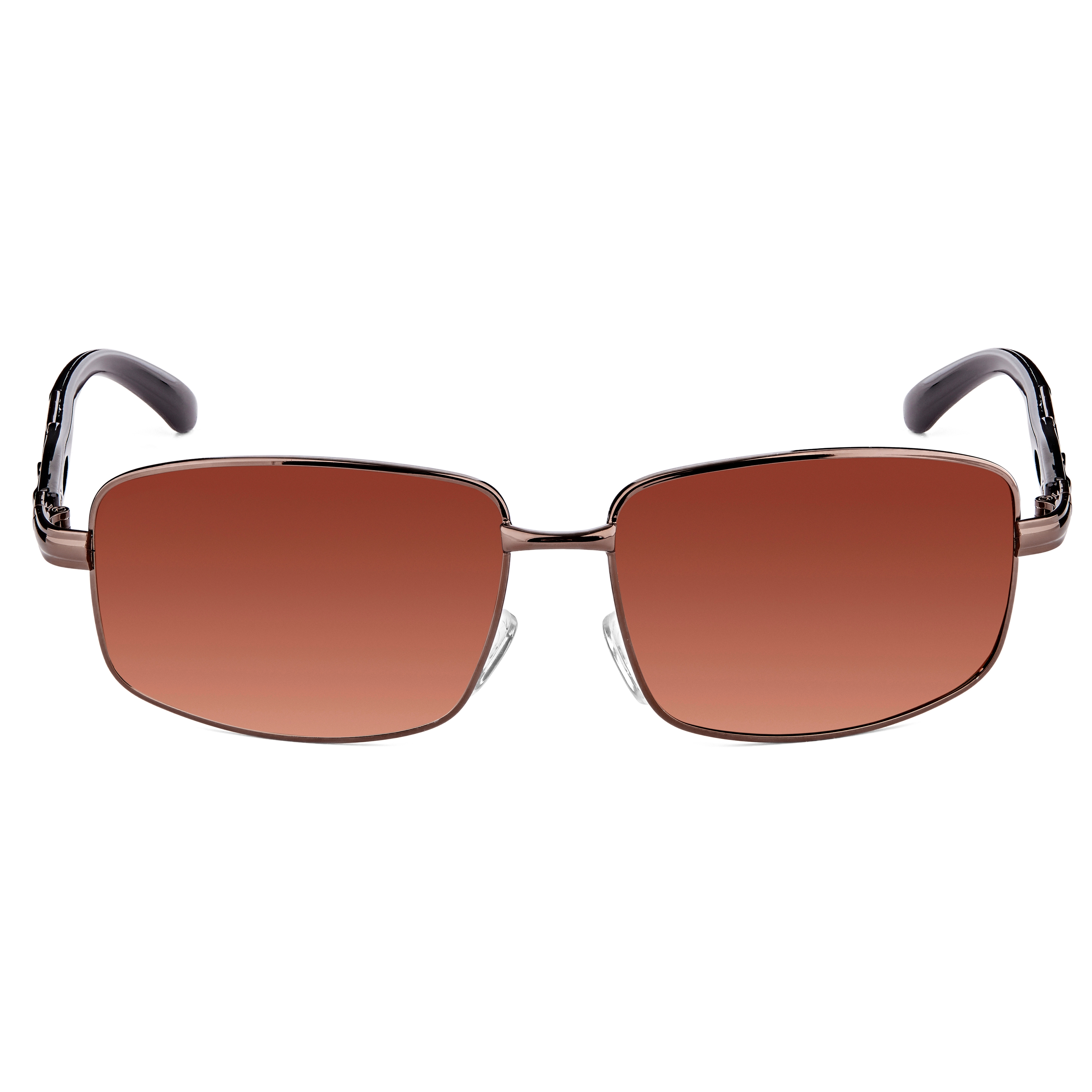 Barna, polarizált lencsés téglalap napszemüveg - 1