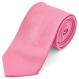 Basic Wide Hot Pink Polyester Tie
