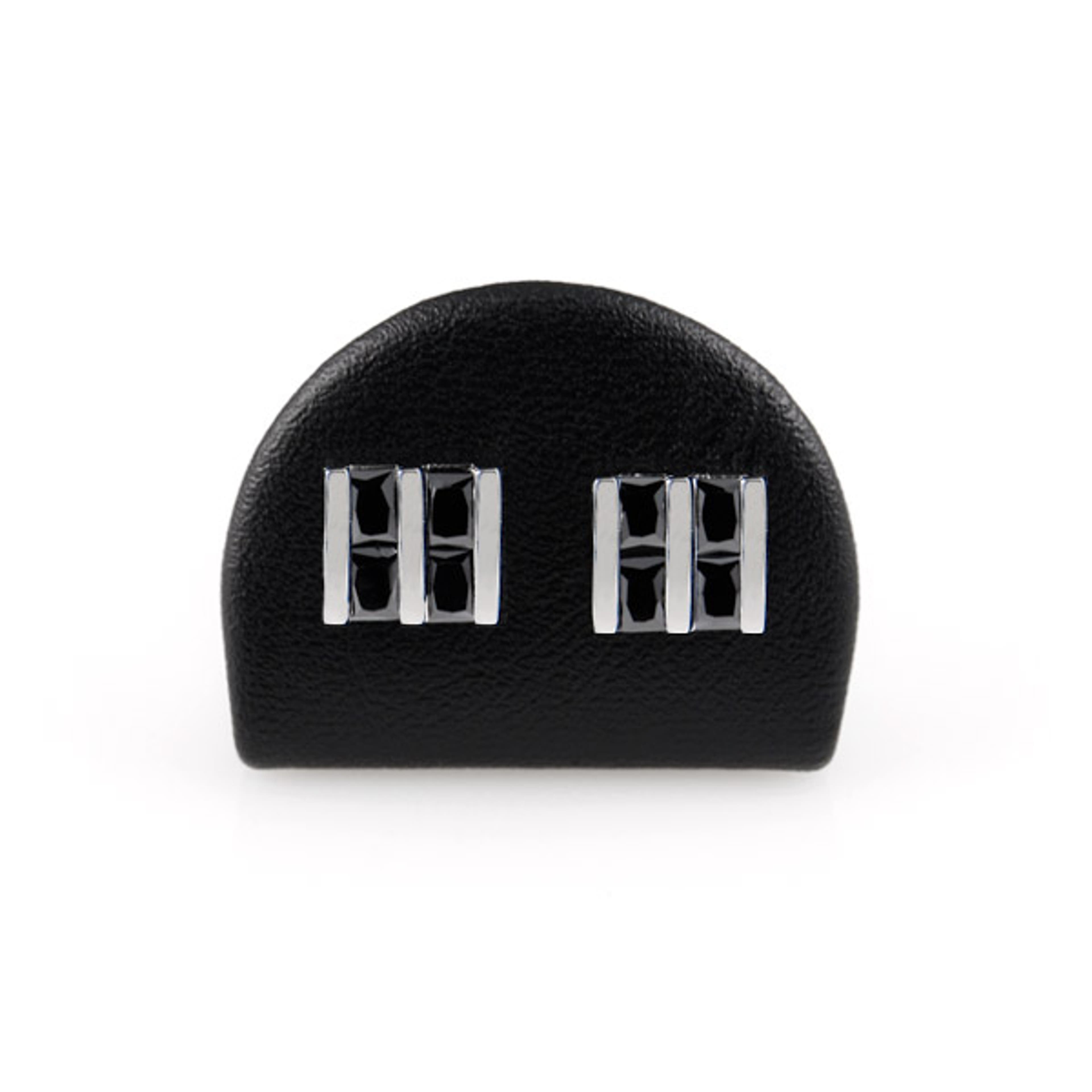 Sort/Sort Firkantede Zirkon Øreringe - 1