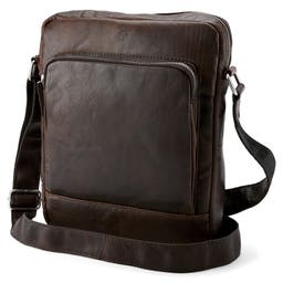 Класическа кафява кожена градска чанта Montreal