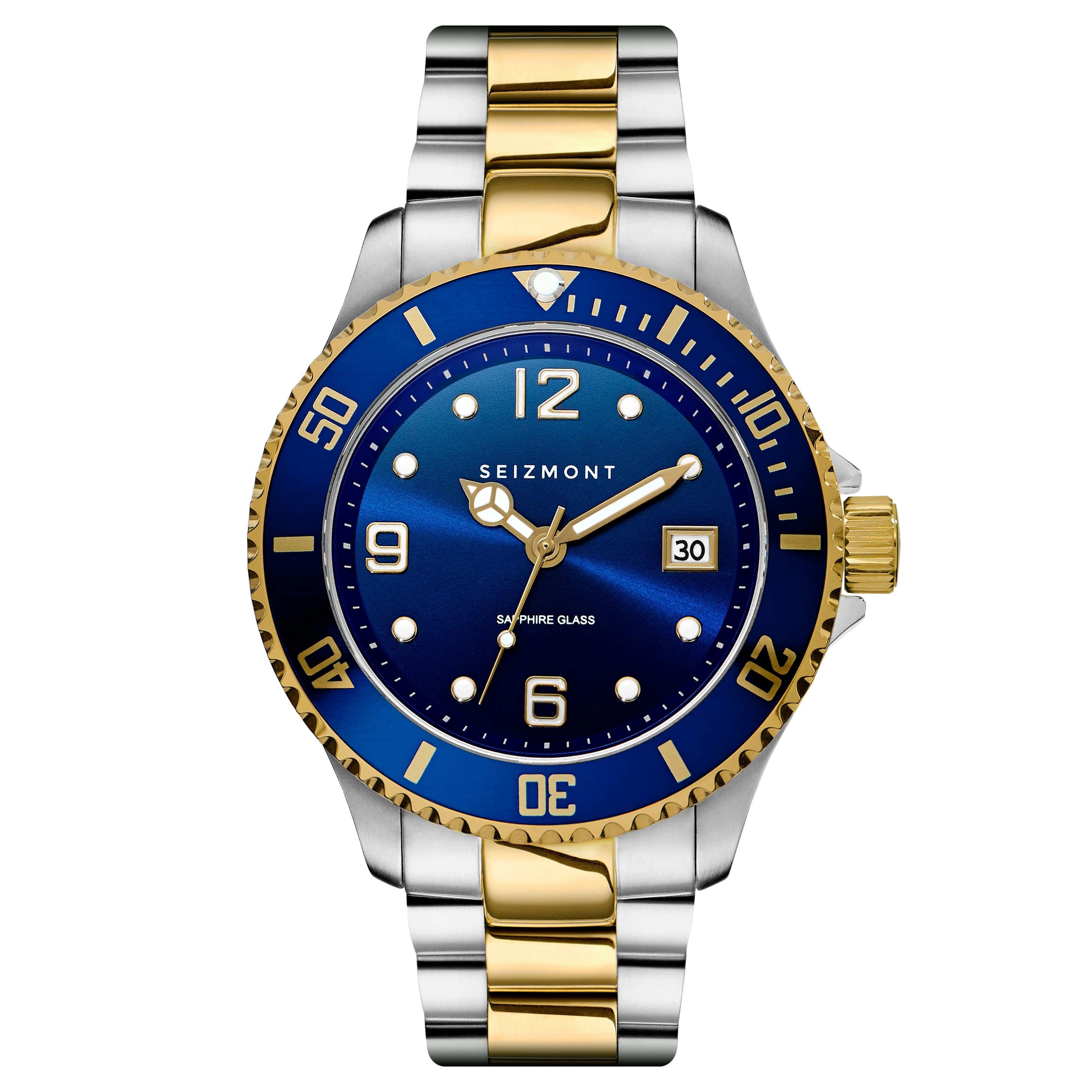 Tide | Silver- & Gold-Tone Stainless Steel Dive Watch With Blue Dial | In  stock! | Seizmont