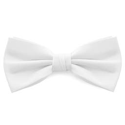 White Basic Pre-Tied Bow Tie