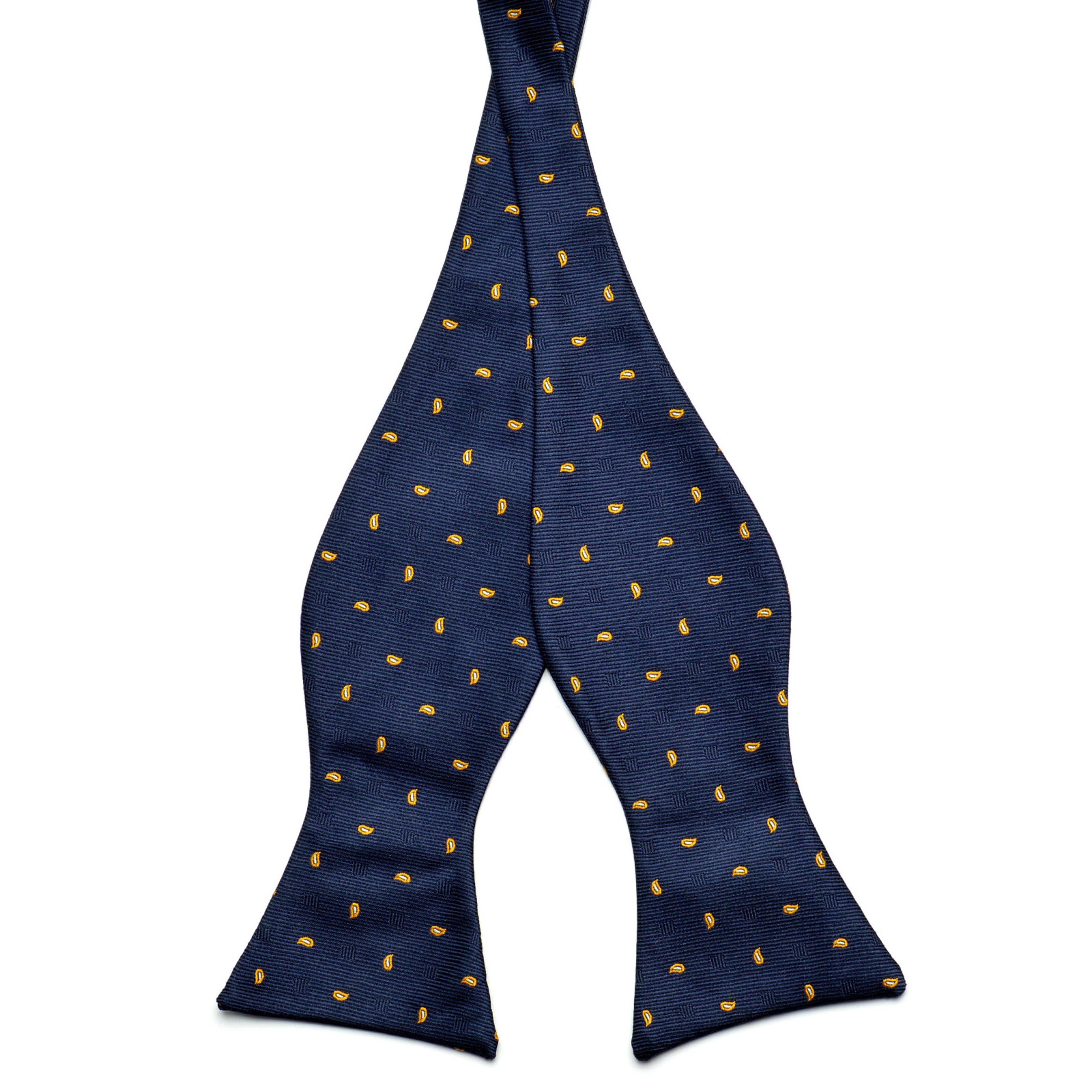 Navy & Apricot Self-Tie Bow Tie
